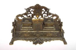 19th Century brass desk stand,