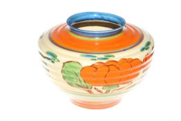 Large Clarice Cliff vase in the Orange Lily pattern,