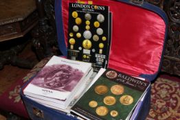 Case of auction catalogues mainly coins and banknotes