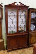 Charles Barr mahogany Georgian style four door cabinet bookcase,