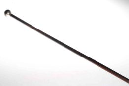 Silver-mounted hardwood cane,