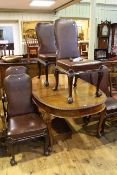 Early 20th Century mahogany Chippendale style eight piece dining suite on ball and claw legs
