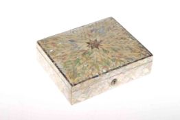 Victorian mother of pearl and abalone box, 18.5cm by 15.