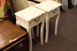 Pair white painted bedside tables