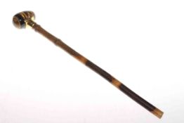 Section of parasol handle with large tigers eye handle,