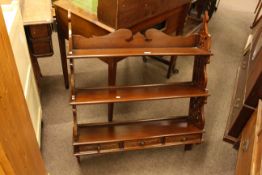 Mahogany three drawer wall rack