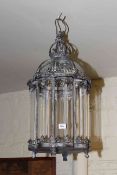 Large and small octagonal metal and glazed hall lanterns
