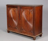 AN ANGLO-INDIAN ROSEWOOD SIDE CABINET OF REGENCY DESIGN, probably from the Bombay area,