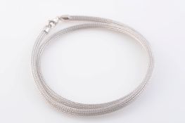 A WHITE GOLD NECKLACE CHAIN, of snake link form. Stamped 585. Length 45cm. Weight 12.6 grams.