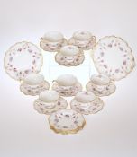 A ROYAL CROWN DERBY "ROYAL ANTOINETTE" TEA SERVICE, comprising seven cups and six saucers,
