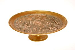 A GRAND TOUR TYPE COPPER AND BRASS COMPORT, POSSIBLY BY ELKINGTON,