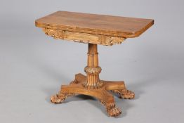 A REGENCY ROSEWOOD FOLDOVER CARD TABLE,