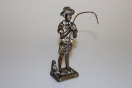 AFTER ADOLPHE JEAN LAVERGNE (FRENCH, 1863-1928), "PECHEUR", a patinated bronze of a boy fishing,