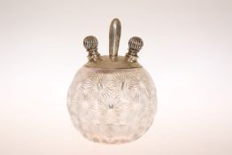 A LATE VICTORIAN SILVER-MOUNTED CUT-GLASS TABLE LIGHTER, the silver marked for John Grinsell & Sons,
