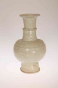 A CHINESE QINGBAI POTTERY VASE, POSSIBLY SONG DYNASTY, of baluster form,