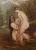 ATTRIBUTED TO WILLIAM EDWARD FROST (1810-1877), FEMALE BATHERS, bears inscription verso,