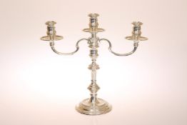 A SILVER THREE-LIGHT CANDELABRUM, Richard Comyns, London 1960, with detachable branches, weighted.