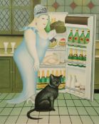 BERYL COOK (1926-2008), PERCY AT THE FRIDGE, signed in pencil, no. 252/300, lithograph, framed.