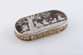 A CONTINENTAL SILVER-INLAID TORTOISESHELL SNUFF BOX, LATE 18th/EARLY 19th CENTURY,