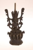AN INDIAN PATINATED BRONZE FIGURE OF A BUDDHIST DEITY, probably late 19th/early 20th century,