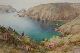 ETHEL SOPHIA CHEESWRIGHT (1874-1977), SARK COASTAL SCENE, signed lower right, watercolour, framed.