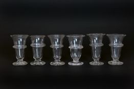 A SET OF SIX 19TH CENTURY SWEETMEAT GLASSES, each with belted bowl.
