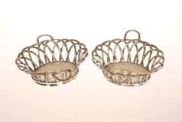 A PAIR OF GEORGE III SILVER BASKETS, JOHN HENRY VERE & WILLIAM LUTWHYCHE, LONDON 1765,