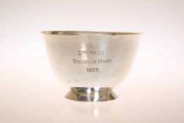A GEORGE V BRITANNIA SILVER BOWL, Henry Hodson Plante, London 1926, with hammered ground,
