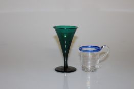 AN UNUSUAL MID-18th CENTURY GLASS CUSTARD CUP,