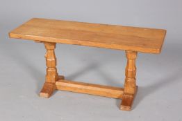 ROBERT THOMPSON OF KILBURN, A MOUSEMAN OAK COFFEE TABLE, of refectory type, carved mouse signature.