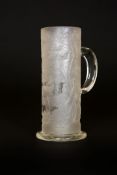 A BOHEMIAN GLASS STEIN, 19TH CENTURY, cylindrical with disc foot,