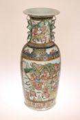 A LARGE CHINESE CANTON FAMILLE ROSE VASE,
