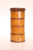 A TREEN SPICE TOWER, LATE 18th CENTURY, of four tiers, with turned cover. 16.