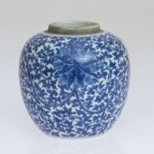 A CHINESE BLUE AND WHITE GINGER JAR, POSSIBLY 18TH CENTURY,