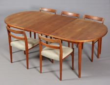 NILS JONSSON FOR TROEDS A TEAK DINING TABLE AND FIVE CHAIRS,