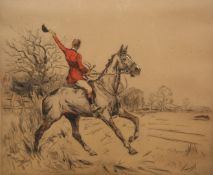 TOM CARR (1912-1977), "THE WHIPPER-IN" AND "ACROSS THE ROAD", two coloured etchings, nos.