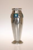 ARCHIBALD KNOX (1864-1933) FOR LIBERTY & CO A TUDRIC PEWTER AND ENAMEL POSY VASE, NO.