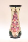 A LARGE MOORCROFT "FOXGLOVE" VASE, first quality.
