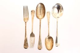 A SET OF SILVER CUTLERY, London 1932, comprising twelve dinner forks, twelve dessert forks,