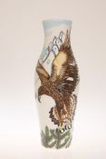 A MOORCROFT "FLIGHT OF THE EAGLE" VASE, first quality.