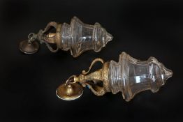A PAIR OF FRENCH GILT BRONZE PENDANT CEILING LIGHTS, 19TH CENTURY,