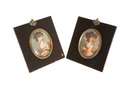 A PAIR OF EARLY 20TH CENTURY PORTRAIT MINIATURES, of ladies in 18th Century dress,