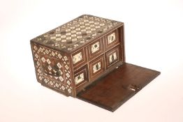 AN INDO-PORTUGUESE IVORY INLAID TABLE CABINET, LATE 17TH CENTURY OR EARLY 18TH CENTURY,