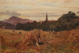 CHARLES RICHARDSON, HARVESTERS, signed and dated 1889 lower right, watercolour, framed.