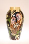 A LARGE MOORCROFT PRESTIGE VASE, "HOOTS AT HOME", first quality.