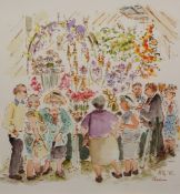 POLLY ROCKBERGER (BORN 1950), "IN THE MARQUEE, CHELSEA FLOWER SHOW", signed,
