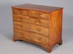 A GEORGE III MAHOGANY CHEST OF DRAWERS,