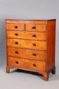 A LARGE VICTORIAN MAHOGANY CHEST OF DRAWERS,