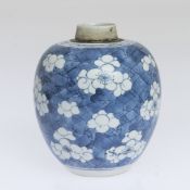 A CHINESE BLUE AND WHITE GINGER JAR, POSSIBLY 18TH CENTURY,