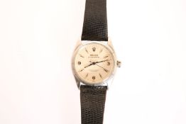 A GENTLEMAN'S STAINLESS STEEL VINTAGE ROLEX OYSTER PERPETUAL WATCH, model no.